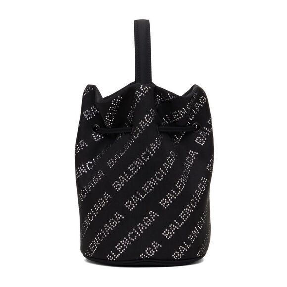 NEW Balenciaga Wheel XS Drawstring Bucket Bag, Black/Crystal - Picture 9 of 15